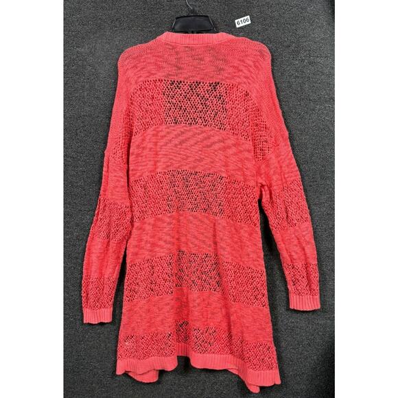 Torrid Open Stitch Cardigan Open Front SweaterWomens Size 3X Coral Long Sleeve - Picture 2 of 7